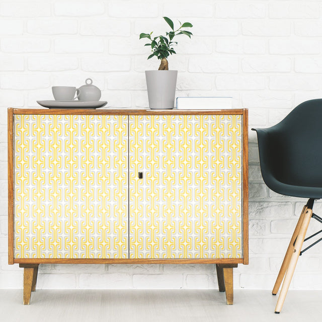 Mod Lattice Yellow Peel & Stick Wallpaper with Modern Geometric Lattice Pattern - York RMK11334RL