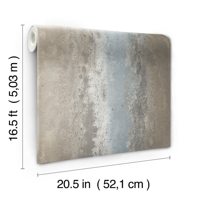 Oxidized Metal Grey Peel & Stick Wallpaper with Pearl Effect - York RMK11345WP