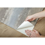 Oxidized Metal Grey Peel & Stick Wallpaper with Pearl Effect - York RMK11345WP