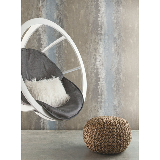 Oxidized Metal Grey Peel & Stick Wallpaper with Pearl Effect - York RMK11345WP