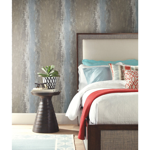 Oxidized Metal Grey Peel & Stick Wallpaper with Pearl Effect - York RMK11345WP