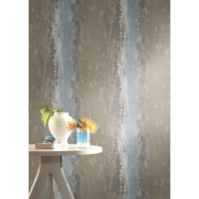 Oxidized Metal Grey Peel & Stick Wallpaper with Pearl Effect - York RMK11345WP