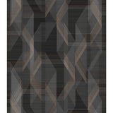 Debonair Geometric Black Peel & Stick Wallpaper with Modern Global Geometric Pattern - York RMK11349RL