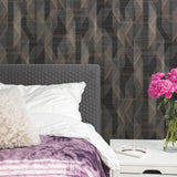 Debonair Geometric Black Peel & Stick Wallpaper with Modern Global Geometric Pattern - York RMK11349RL