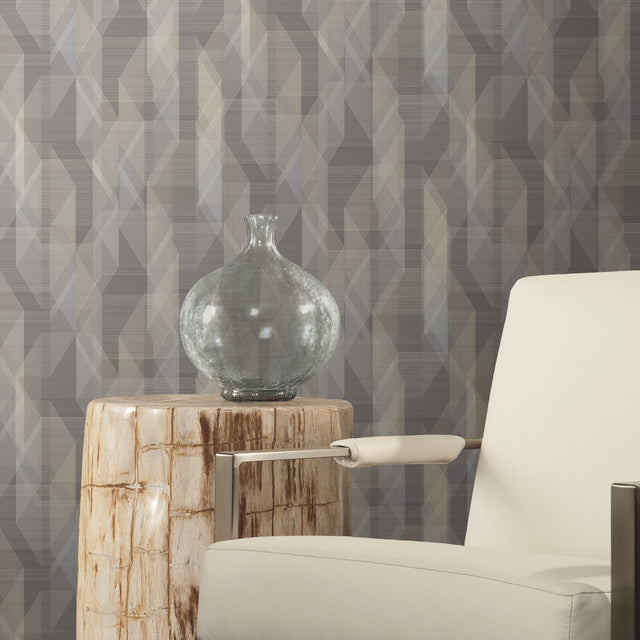 Debonair Geometric Grey Peel & Stick Wallpaper, Modern Geometrics Pattern - York RMK11350RL