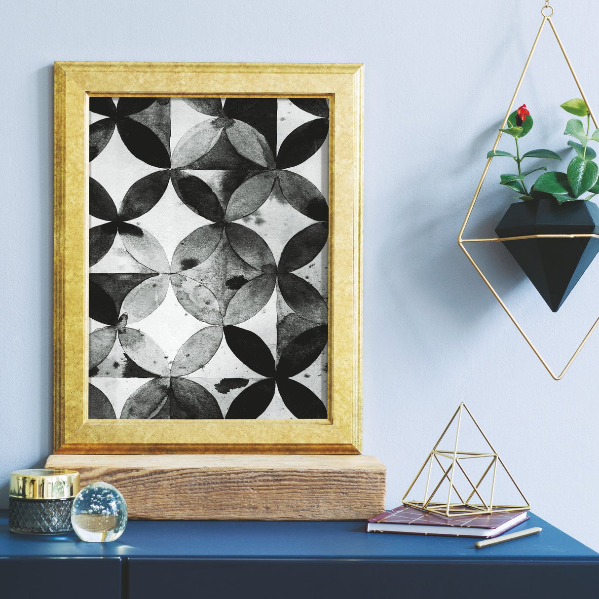 Paul Brent Moroccan Tile Black Peel & Stick Wallpaper with Modern Geometric Pattern - York RMK11353RL