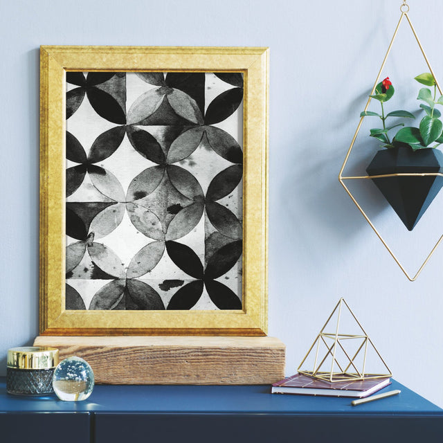 Paul Brent Moroccan Tile Black Peel & Stick Wallpaper with Modern Geometric Pattern - York RMK11353RL