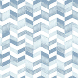 Paul Brent Watercolor Chevron Blue Peel & Stick Wallpaper - RMK11357RL