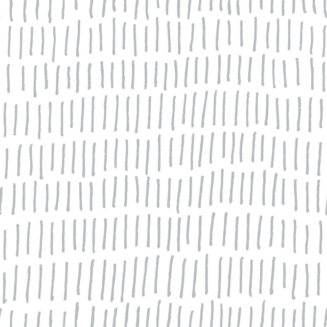 Tick Mark Grey Peel & Stick Wallpaper with Hand-Drawn Novelty Pattern - York RMK11364WP