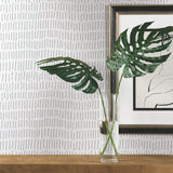 Tick Mark Grey Peel & Stick Wallpaper with Hand-Drawn Novelty Pattern - York RMK11364WP