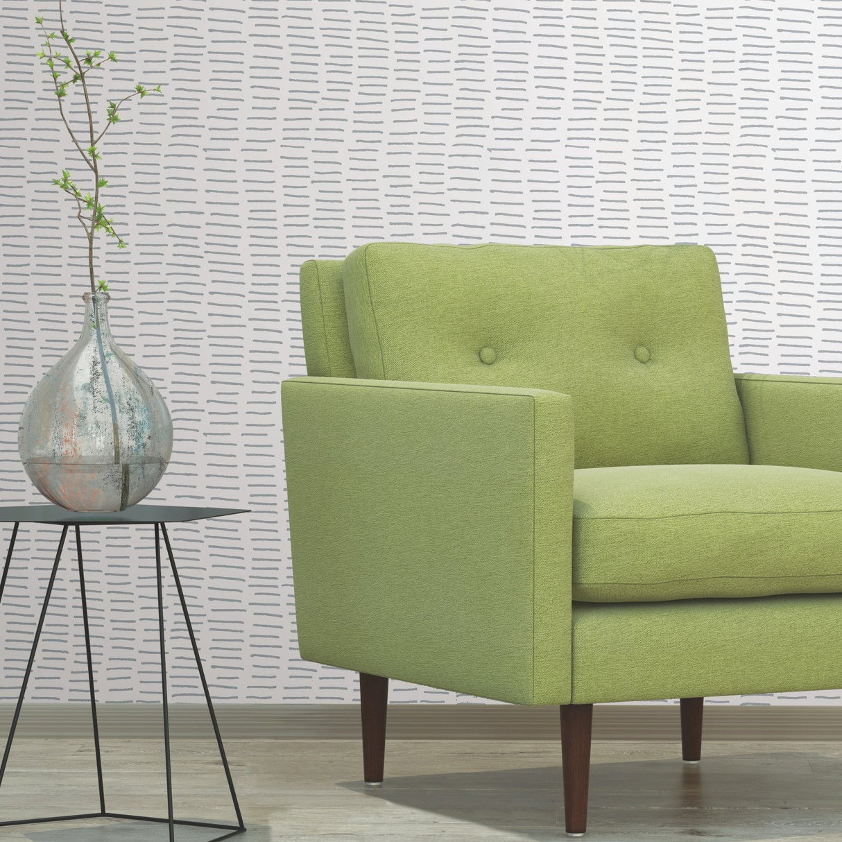 Tick Mark Grey Peel & Stick Wallpaper with Hand-Drawn Novelty Pattern - York RMK11364WP