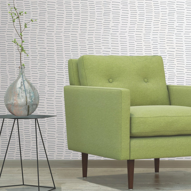 Tick Mark Grey Peel & Stick Wallpaper with Hand-Drawn Novelty Pattern - York RMK11364WP