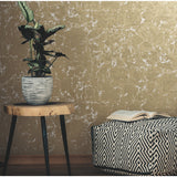 Metallic Gold Leaf Peel & Stick Wallpaper with Glam Textured Motif - York RMK11381WP