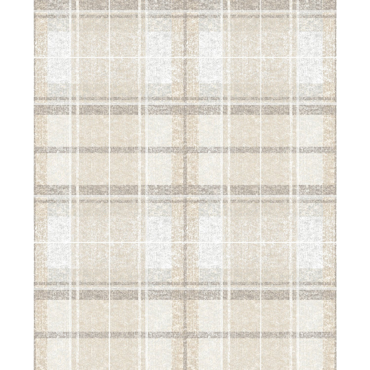 Tweed Plaid Beige Peel & Stick Wallpaper with Traditional Global Plaid Pattern - York RMK11395RL