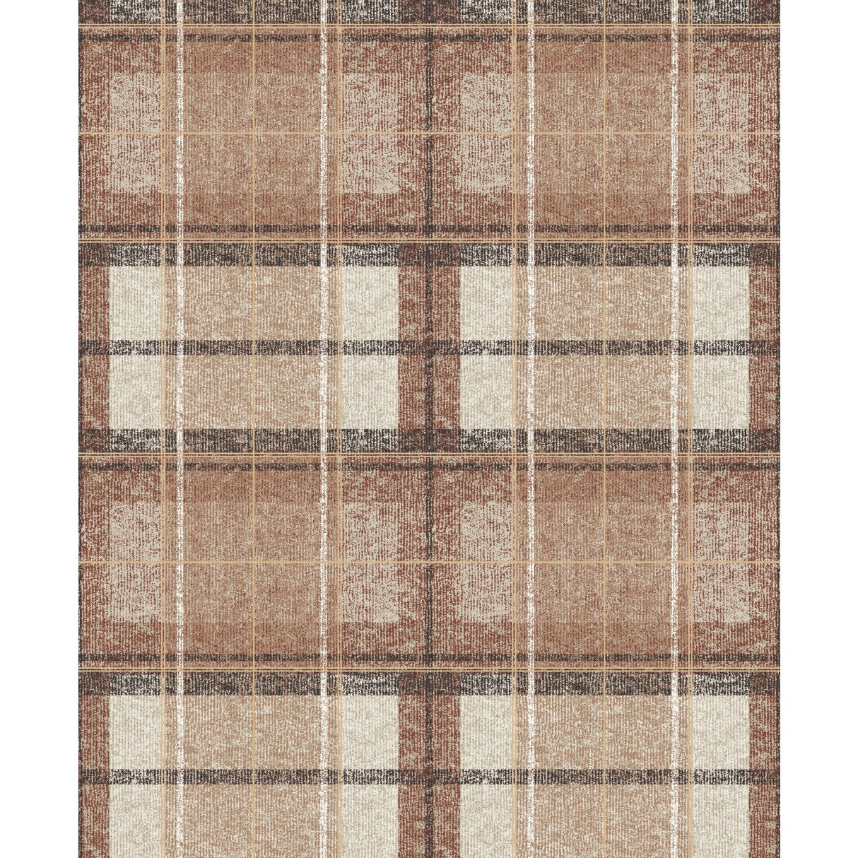Tweed Plaid Brown Peel & Stick Wallpaper with Traditional Plaid Pattern - York RMK11397RL