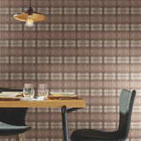 Tweed Plaid Brown Peel & Stick Wallpaper with Traditional Plaid Pattern - York RMK11397RL