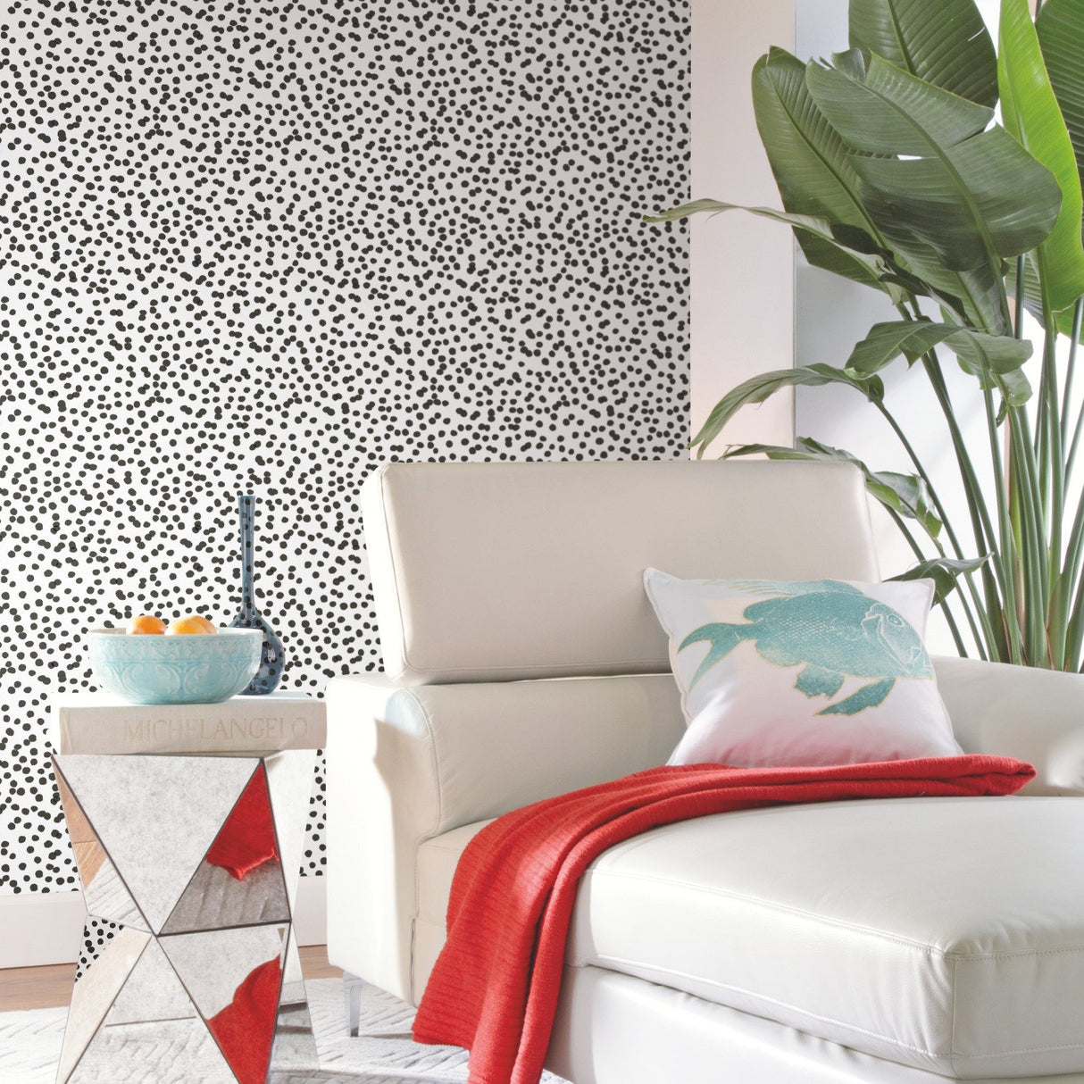 Confetti Black Peel & Stick Wallpaper with Whimsical Global Novelty Pattern - York RMK11406WP