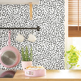 Confetti Black Peel & Stick Wallpaper with Whimsical Global Novelty Pattern - York RMK11406WP