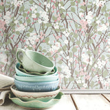 Willow Branch Blue Peel & Stick Wallpaper with Botanical Trees Pattern, Modern Style - York RMK11423RL