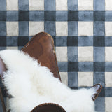 Buffalo Plaid Blue Peel & Stick Wallpaper with Farmhouse Plaid Pattern - York RMK11432WP