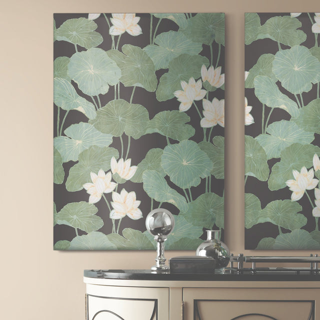 Lily Pad Green Peel & Stick Wallpaper with Botanical Leaves Pattern - RoomMates RMK11433WP - York