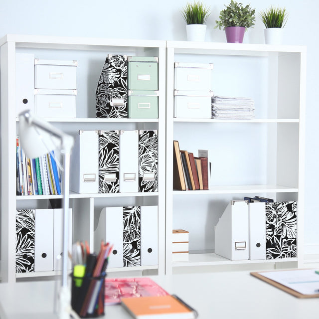 Batik Tropical Leaf Black Peel & Stick Wallpaper with Botanical Tropical Leaves Pattern - York RMK11439WP