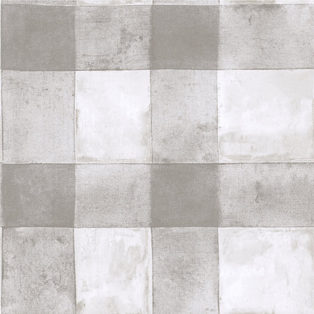 Buffalo Plaid Neutral Peel & Stick Wallpaper with Farmhouse Plaid Pattern - York RMK11440WP