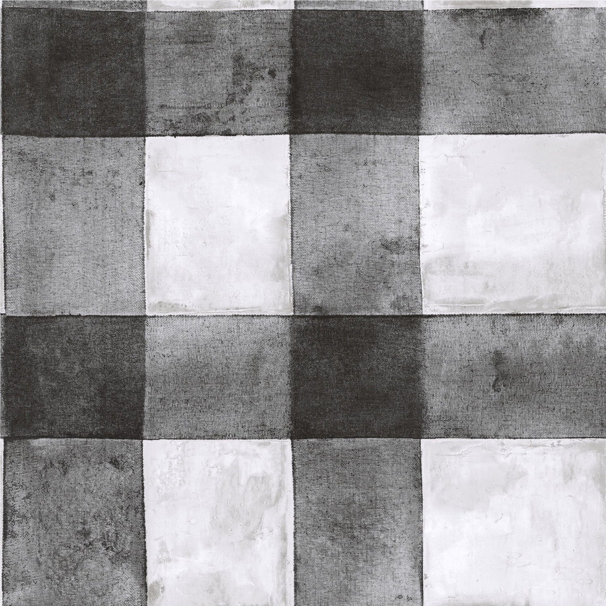 Buffalo Plaid Black Peel & Stick Wallpaper with Farmhouse Style Plaids Pattern - York RMK11451WP