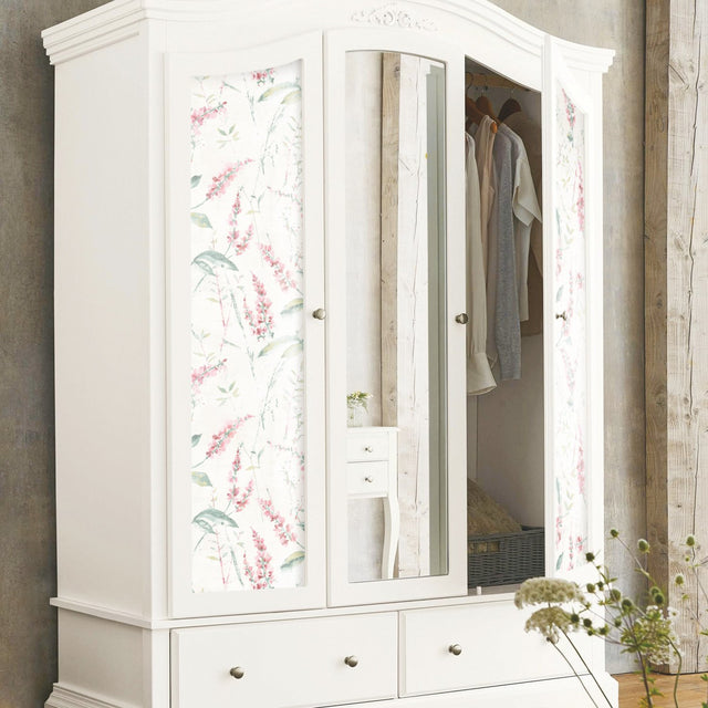 Floral Sprig Pink Peel & Stick Wallpaper with Modern Botanical Flowers Pattern - York RMK11452WP