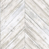 Herringbone Tan Peel & Stick Wallpaper with Wood Boards Motif - York RMK11453WP