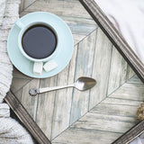Herringbone Wood Boards Blue Peel & Stick Wallpaper with Rustic Wood Look - RoomMates RMK11454WP