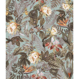 Tropical Flowers Green Peel & Stick Wallpaper with Botanical Floral Pattern - York RMK11469WP