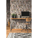 Tropical Flowers Beige Peel & Stick Wallpaper with Botanical Floral Pattern - York RMK11470WP