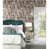 Tropical Flowers Beige Peel & Stick Wallpaper with Botanical Floral Pattern - York RMK11470WP