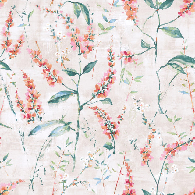 Floral Sprig Orange Peel & Stick Wallpaper, Modern Botanical Floral Pattern - York RMK11471WP