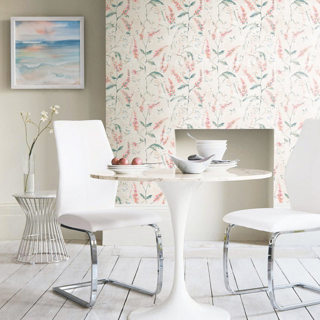 Floral Sprig Orange Peel & Stick Wallpaper, Modern Botanical Floral Pattern - York RMK11471WP