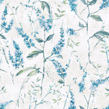Floral Sprig Blue Peel & Stick Wallpaper with Modern Botanical Floral Pattern - York RMK11473WP