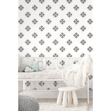 Honey Bee Black Peel & Stick Wallpaper with Insect Medallion Motif - York RMK11475WP