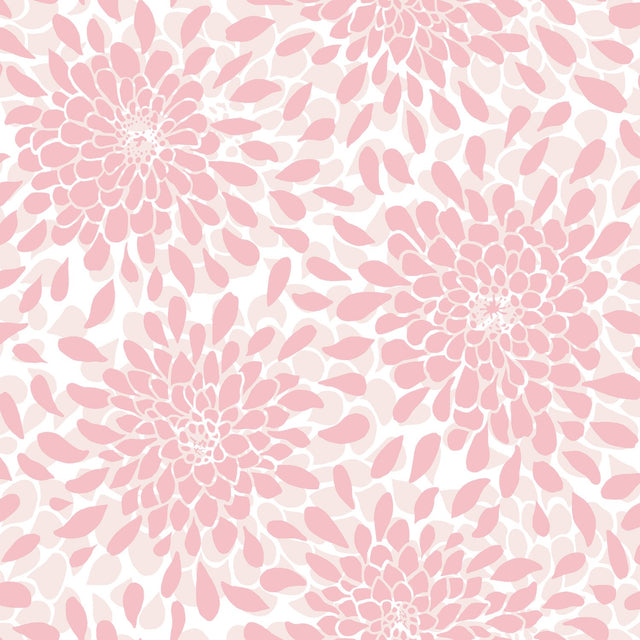 Toss The Bouquet Pink Peel & Stick Wallpaper with Glitter and Pearl Floral Motif - York RMK11479WP
