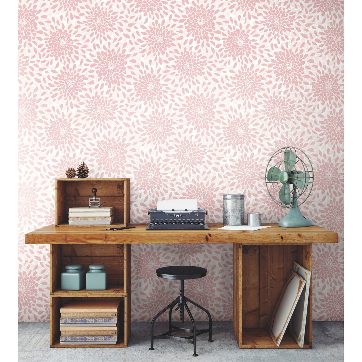 Toss The Bouquet Pink Peel & Stick Wallpaper with Glitter and Pearl Floral Motif - York RMK11479WP
