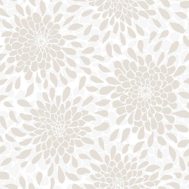 Toss The Bouquet Beige Peel & Stick Wallpaper with Glitter and Pearl Finish - York RMK11480WP