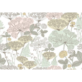 Niittypolku Pink Peel & Stick Wallpaper with Botanical Floral Motif - York RMK11533RL