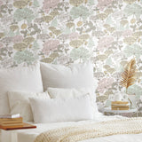 Niittypolku Pink Peel & Stick Wallpaper with Botanical Floral Motif - York RMK11533RL