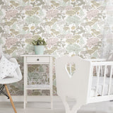 Niittypolku Pink Peel & Stick Wallpaper with Botanical Floral Motif - York RMK11533RL