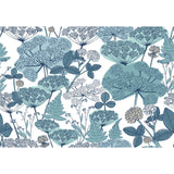 Niittypolku Blue Peel & Stick Vinyl Wallpaper with Botanical Floral Pattern, Modern Style - York RMK11534RL