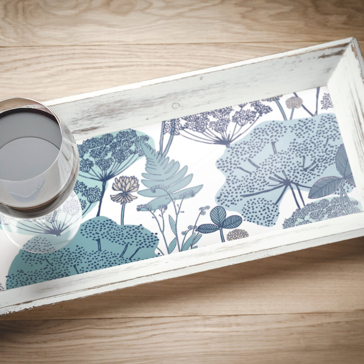 Niittypolku Blue Peel & Stick Vinyl Wallpaper with Botanical Floral Pattern, Modern Style - York RMK11534RL