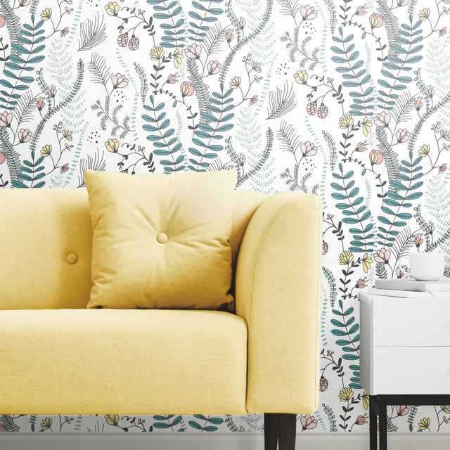 Verso Green Peel & Stick Wallpaper with Botanical Floral Pattern - York RMK11543RL