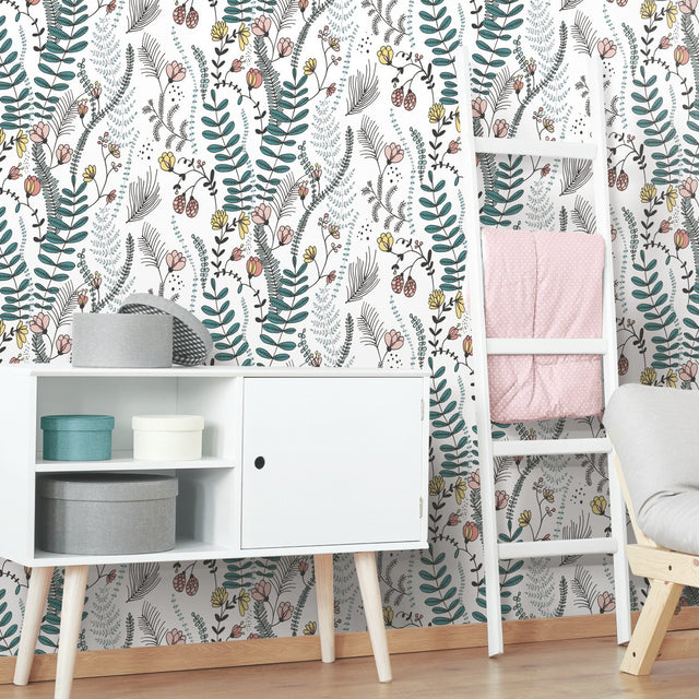Verso Green Peel & Stick Wallpaper with Botanical Floral Pattern - York RMK11543RL