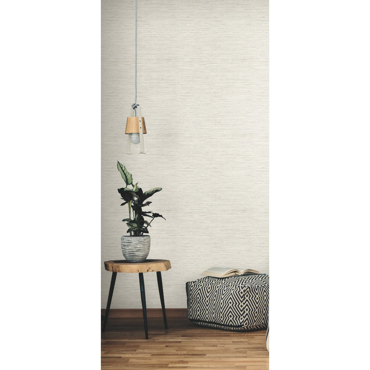 Faux Grasscloth Beige Peel & Stick Wallpaper with Traditional Nature Pattern - York RMK11562WP