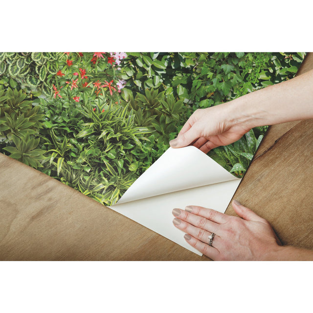 Living Wall Green Peel & Stick Wallpaper with Lush Botanical Leaves Motif - York RMK11567RL